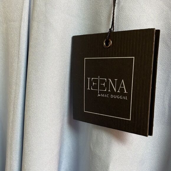 MAC Duggal Prom pageant Gown Crystals Floral Accented Baby Blue Aline Size 2 NEW - Picture 12 of 14